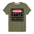 thumbnail image 1 of Instant Message - Danger Farts Without Warning - Toddler And Youth Short Sleeve Graphic T-Shirt, 1 of 6