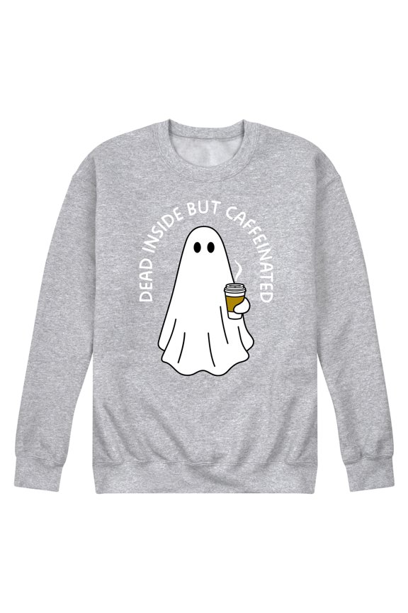 - Dead Inside Caffeinated Ghost Graphic Fleece Sweatshirt