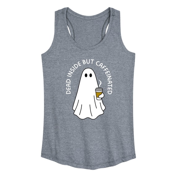 Instant Message - Dead Inside Caffeinated Ghost - Women's Racerback Tank Top