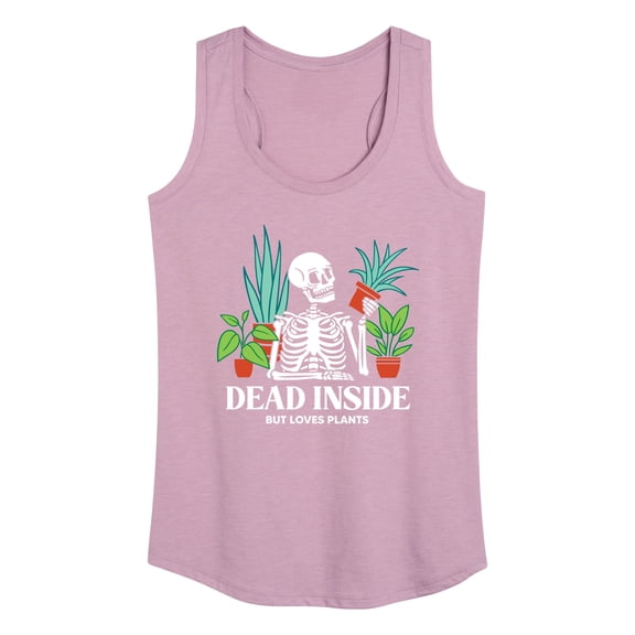 Instant Message - Dead Inside Loves Plants - Women's Racerback Tank Top