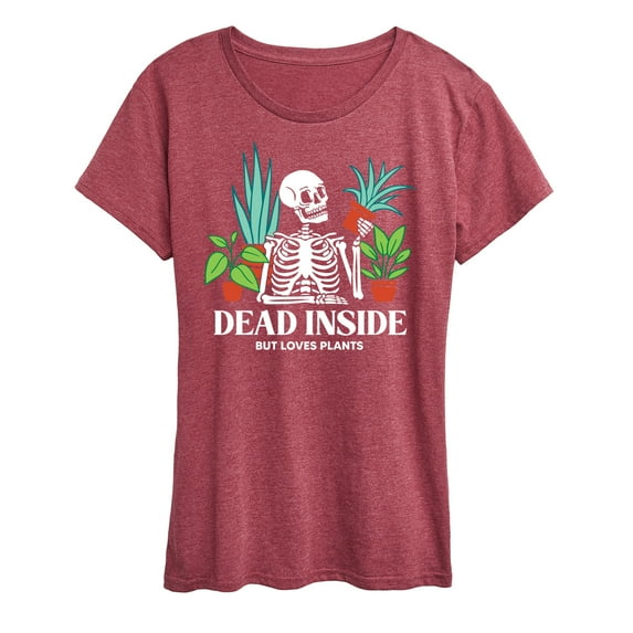 Instant Message - Dead Inside Loves Plants - Women's Short Sleeve Graphic T-Shirt