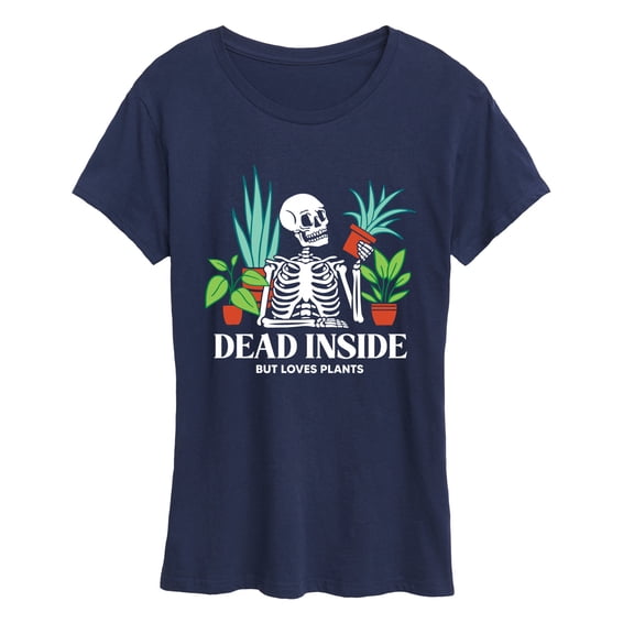 Instant Message - Dead Inside Loves Plants - Women's Short Sleeve Graphic T-Shirt
