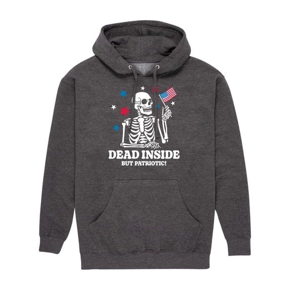 Instant Message - Dead Inside Patriotic - Men's Pullover Hooded Fleece Sweatshirt