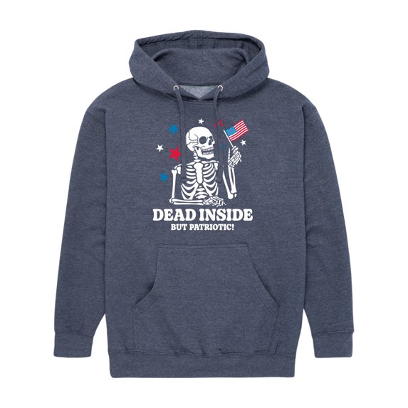 Instant Message - Dead Inside Patriotic - Men's Pullover Hooded Fleece Sweatshirt