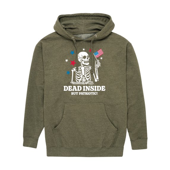 Instant Message - Dead Inside Patriotic - Men's Pullover Hooded Fleece Sweatshirt