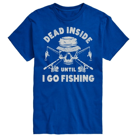 Instant Message - Dead Inside Until I Go Fishing - Men's Short Sleeve Graphic T-Shirt