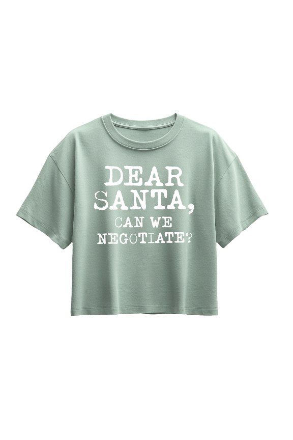 - Dear Santa Can We Negotiate Short Sleeve Boxy Graphic T-Shirt