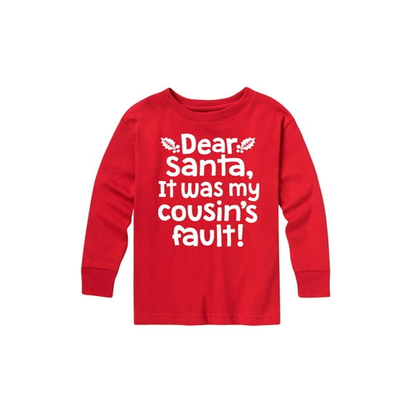 Instant Message - Dear Santa Cousins Fault - Youth Long Sleeve Tee