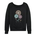 thumbnail image 1 of Instant Message - Decorative Flowers - Women's Lightweight French Terry Long Sleeve Shirt, 1 of 5