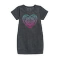 thumbnail image 1 of Instant Message - Decorative Gradient Heart - Toddler And Youth Girls Fleece Dress, 1 of 5