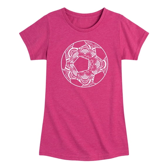 Instant Message - Decorative Soccer Ball - Toddler Girls Fitted Short Sleeve T-Shirt