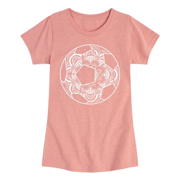 Instant Message - Decorative Soccer Ball Fitted Short Sleeve Graphic T-Shirt