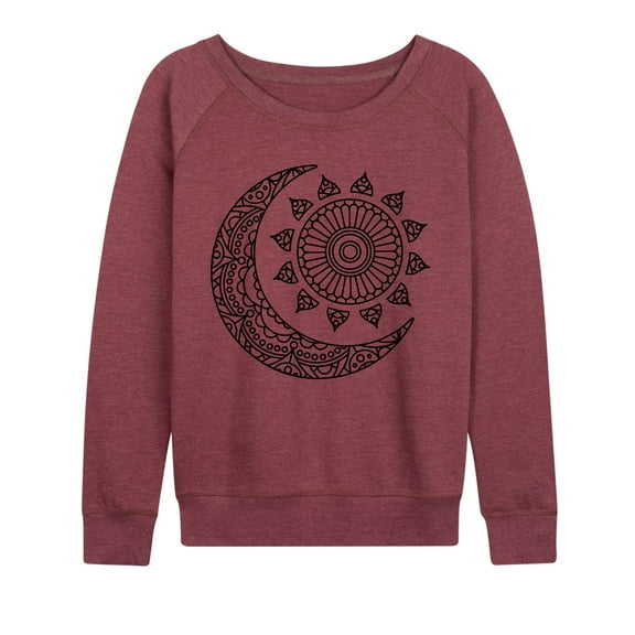 Instant Message - Decorative Sun Moon - Women's French Terry Long Sleeve Pullover