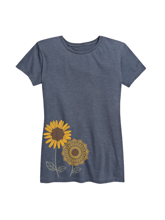 - Decorative Sunflowers Women's Short Sleeve Graphic T-Shirt