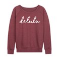 thumbnail image 1 of Instant Message - Delulu Cursive - Women's Lightweight French Terry Long Sleeve Shirt, 1 of 6