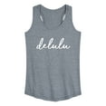 thumbnail image 1 of Instant Message - Delulu Cursive - Women's Racerback Tank Top, 1 of 6