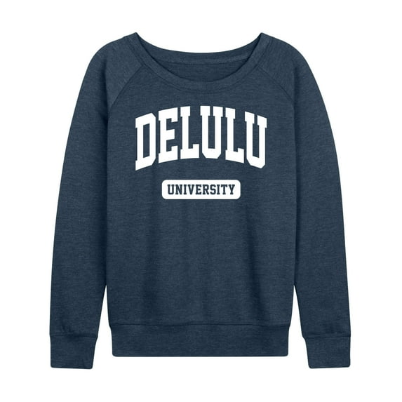 Instant Message - Delulu University - Women's Lightweight French Terry Long Sleeve Shirt