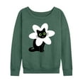 thumbnail image 1 of Instant Message - Derpy Flower Cat - Women's Lightweight French Terry Long Sleeve Shirt, 1 of 6