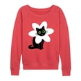 thumbnail image 1 of Instant Message - Derpy Flower Cat - Women's Lightweight French Terry Pullover, 1 of 6