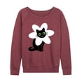 thumbnail image 1 of Instant Message - Derpy Flower Cat - Women's Lightweight French Terry Long Sleeve Shirt, 1 of 6