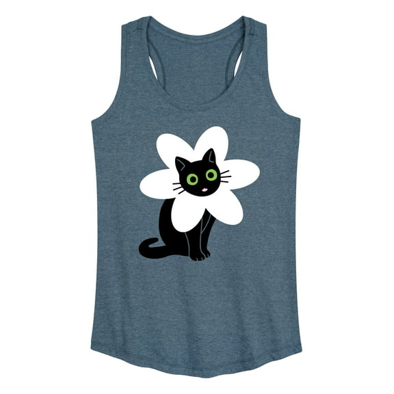 Instant Message - Derpy Flower Cat - Women's Racerback Tank Top