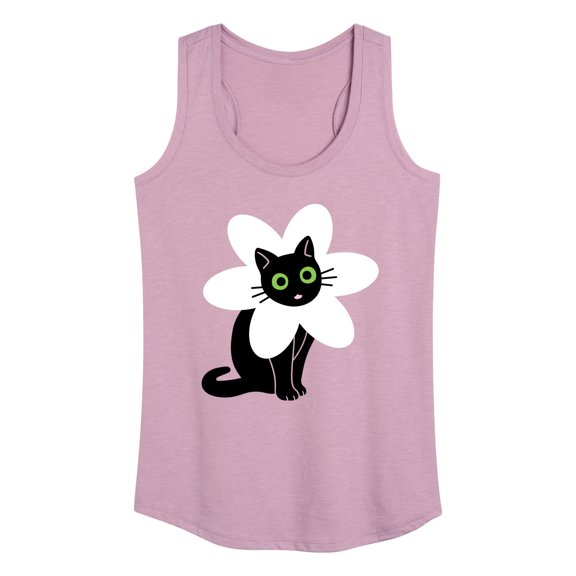 Instant Message - Derpy Flower Cat - Women's Racerback Tank Top