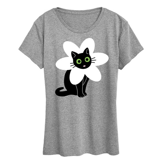 Instant Message - Derpy Flower Cat - Women's Short Sleeve Graphic T-Shirt