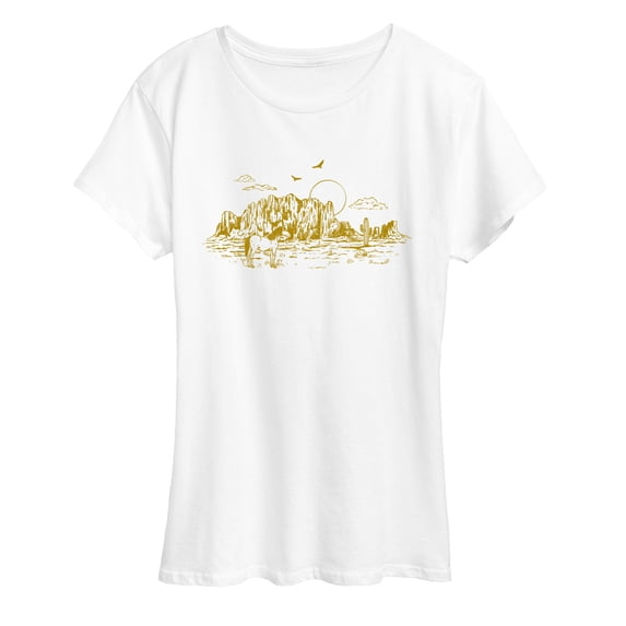 Instant Message - Desert Horse Scene Short Sleeve Graphic T-Shirt
