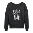 thumbnail image 1 of Instant Message - Devil Is A Liar - Women's Lightweight French Terry Long Sleeve Shirt, 1 of 6