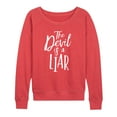 thumbnail image 1 of Instant Message - Devil Is A Liar - Women's Lightweight French Terry Pullover, 1 of 6