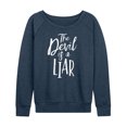 thumbnail image 1 of Instant Message - Devil Is A Liar - Women's Lightweight French Terry Long Sleeve Shirt, 1 of 6