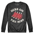 thumbnail image 1 of Instant Message - Dibs On The Ribs - Men's Crew Neck Fleece Pullover, 1 of 6