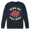 thumbnail image 1 of Instant Message - Dibs On The Ribs - Men's Crew Neck Fleece Pullover, 1 of 6