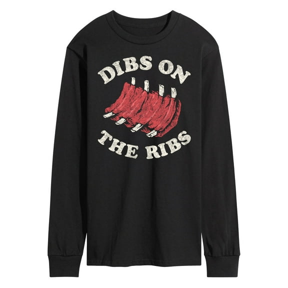 Instant Message - Dibs On The Ribs - Men's Long Sleeve T-Shirt