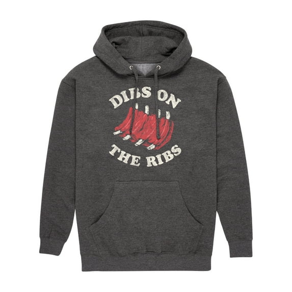 Instant Message - Dibs On The Ribs - Men's Pullover Hooded Fleece Sweatshirt