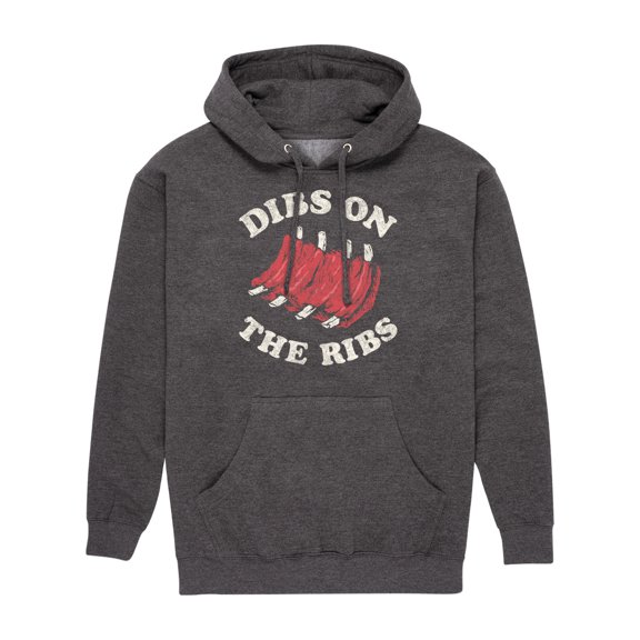 Instant Message - Dibs On The Ribs - Men's Pullover Hooded Fleece Sweatshirt