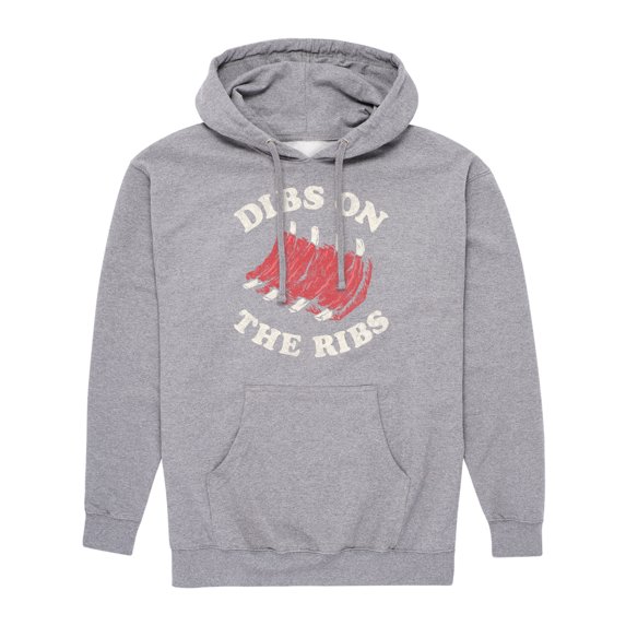 Instant Message - Dibs On The Ribs - Men's Pullover Hooded Fleece Sweatshirt