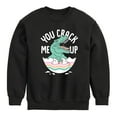 thumbnail image 1 of Instant Message - Dino Egg You Crack Me Up - Toddler And Youth Crewneck Fleece Sweatshirt, 1 of 6