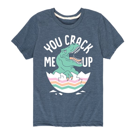 Instant Message - Dino Egg You Crack Me Up - Toddler And Youth Short Sleeve Graphic T-Shirt