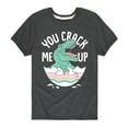 thumbnail image 1 of Instant Message - Dino Egg You Crack Me Up - Toddler And Youth Short Sleeve Graphic T-Shirt, 1 of 6