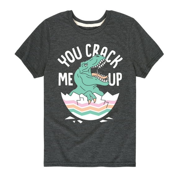 Instant Message - Dino Egg You Crack Me Up - Toddler And Youth Short Sleeve Graphic T-Shirt