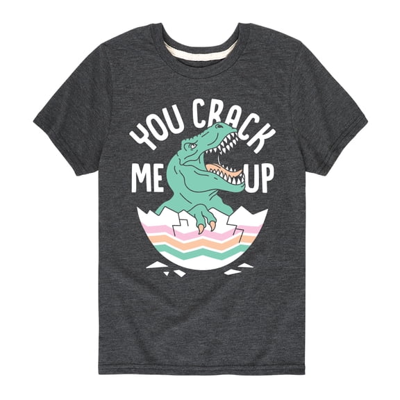 Instant Message - Dino Egg You Crack Me Up - Toddler And Youth Short Sleeve Graphic T-Shirt