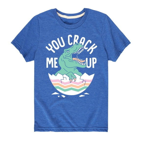 Instant Message - Dino Egg You Crack Me Up - Toddler And Youth Short Sleeve Graphic T-Shirt