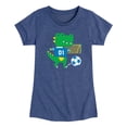 thumbnail image 1 of Instant Message - Dino Playing Soccer Toddler Short Sleeve Graphic T-Shirt, 1 of 4