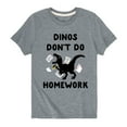 thumbnail image 1 of Instant Message - Dinos Don't Do Homework - Kid's Short Sleeve Graphic T-Shirt, 1 of 5