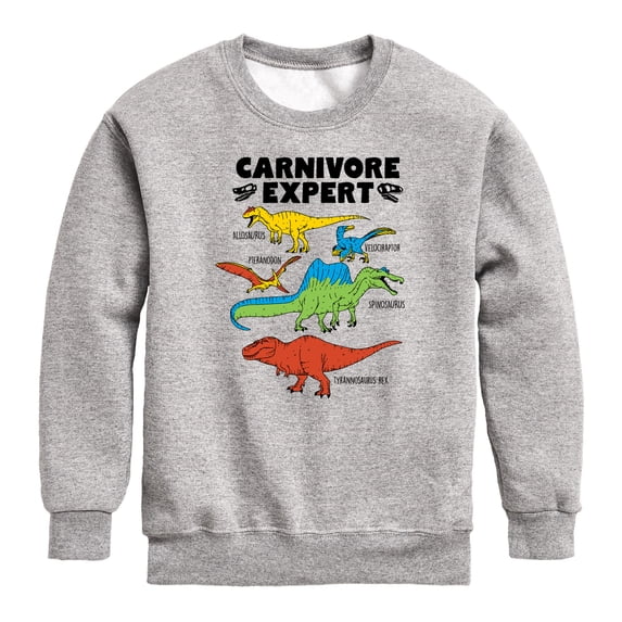 Instant Message - Dinosaur - Carnivore Expert - Toddler & Youth Crewneck Fleece Sweatshirt