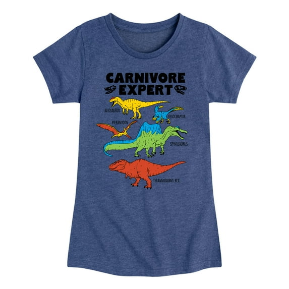 Instant Message - Dinosaur - Carnivore Expert - Toddler & Youth Girls Short Sleeve Graphic T-Shirt