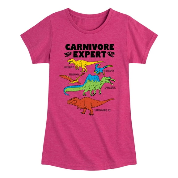 Instant Message - Dinosaur - Carnivore Expert - Toddler & Youth Girls Short Sleeve Graphic T-Shirt