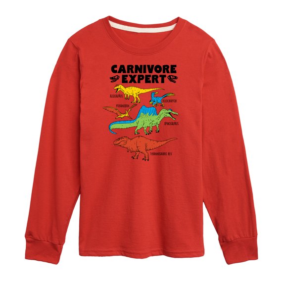 Instant Message - Dinosaur - Carnivore Expert - Toddler & Youth Long Sleeve Graphic T-Shirt