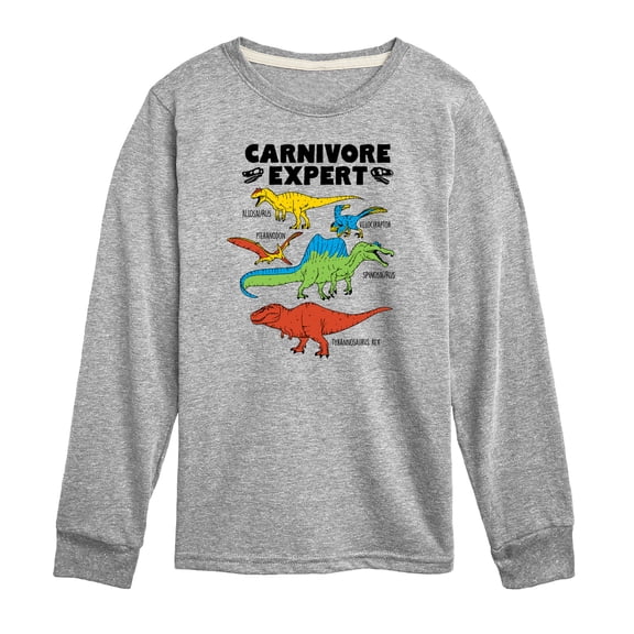 Instant Message - Dinosaur - Carnivore Expert - Toddler & Youth Long Sleeve Graphic T-Shirt